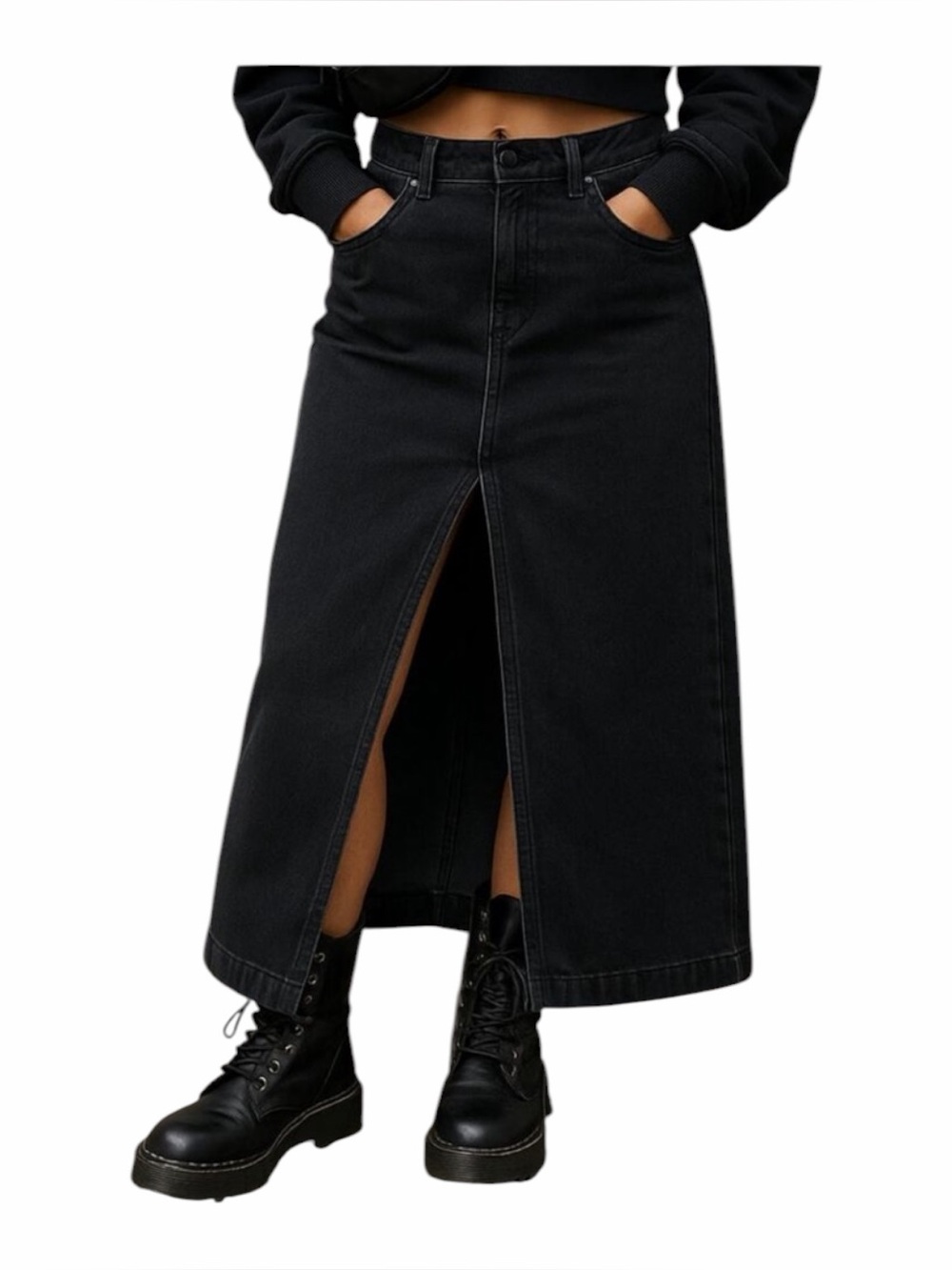 Urban Outfitters‎ BDG Mandi Long Denim Maxi Skirt XS black